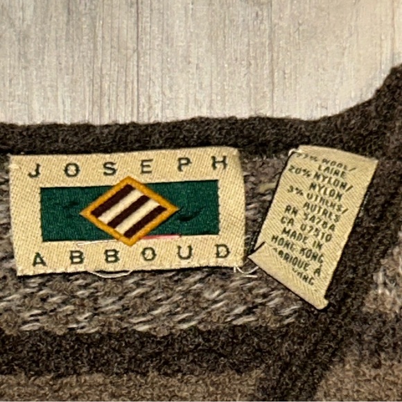 Joseph Abboud VTG Multicolor Striped cardigan Vest lambswool vest - Picture 3 of 3